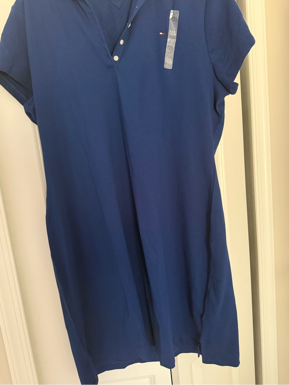 Tommy Hilfiger Navy Polo Shirt Dress with Subtle Logo - Picture 1 of 2